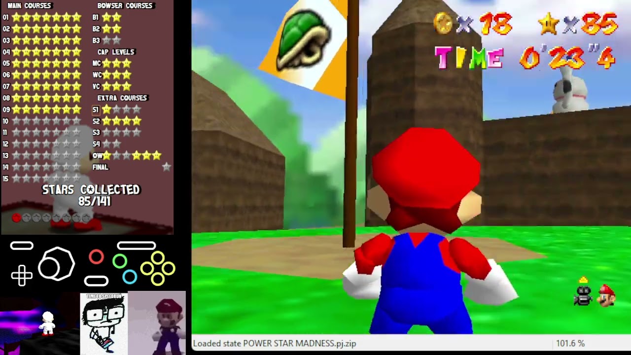 SM64 Power Star Madness - Nippon Mountains (savestaless)
