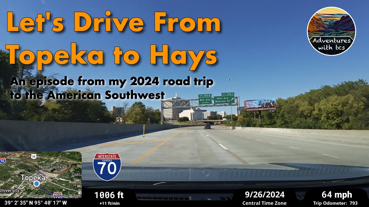 Let's Drive West from Topeka over 200 miles through Central Kansas to Hays