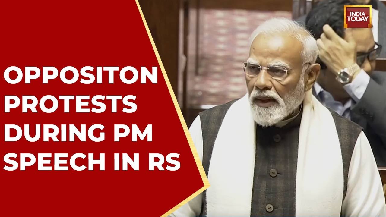 'LoP Ko Bolne Do' Chants Erupts: Heavy Sloganeering By Opposition During PM Modi Rajya Sabha Speech