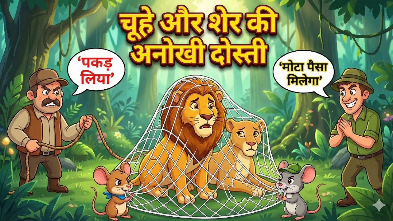 चतुर चूहे और शेर की दोस्ती|Hindi kahani| Moral story #hindikahani #kahani #kidsentertainment 