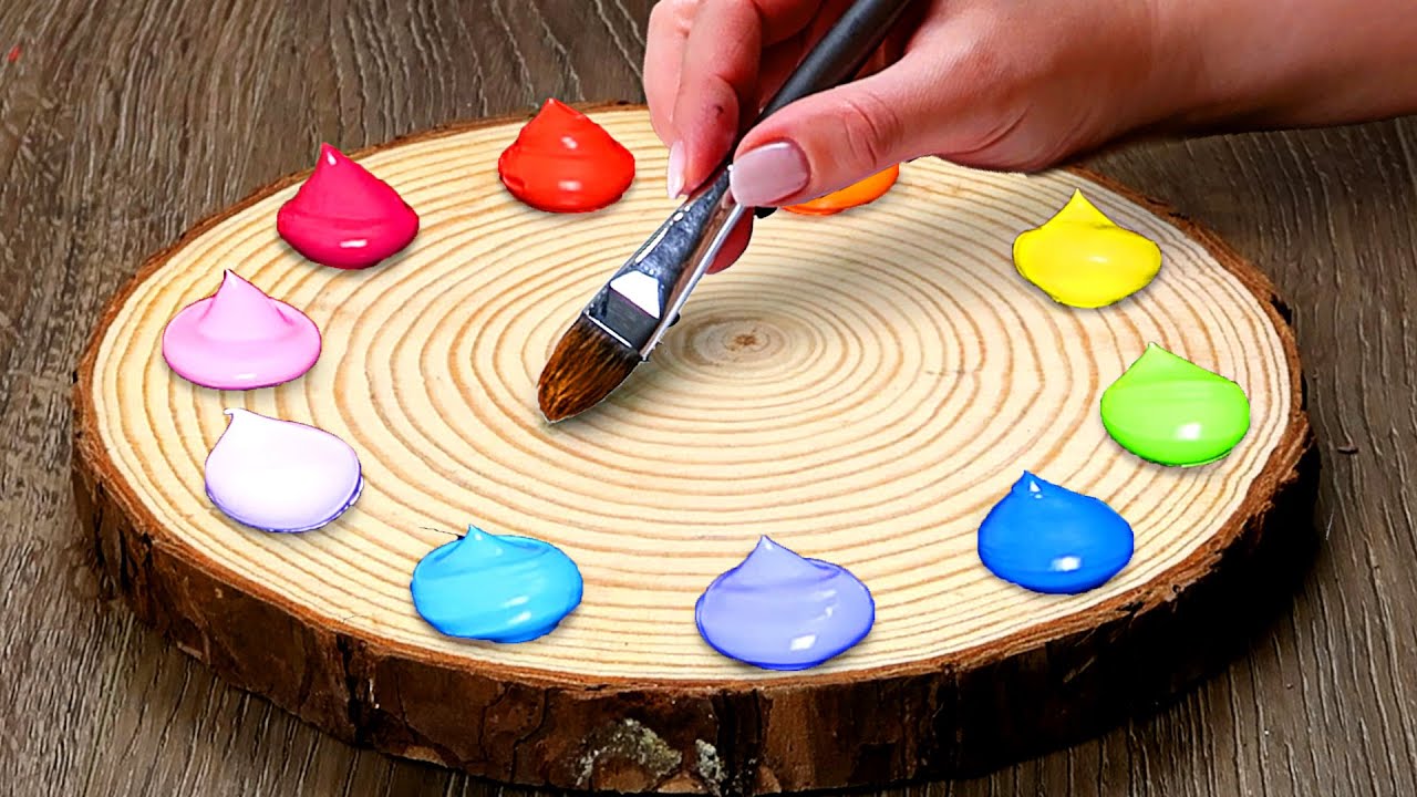 Super Simple Acrylic Technique Painting on Wood | Easy Art