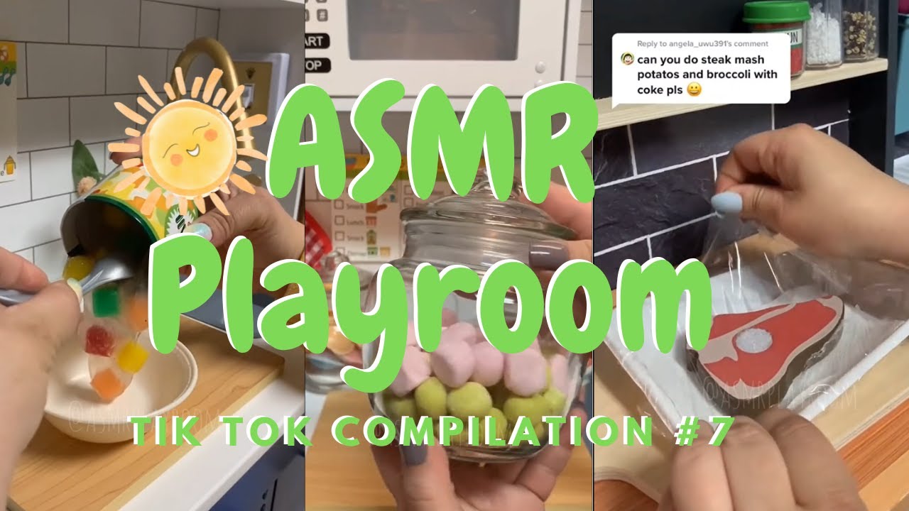 ASMR Playroom TikTok Compilation #7 | Fruit Cocktail Slime, Candy Restock, Steak Dinner