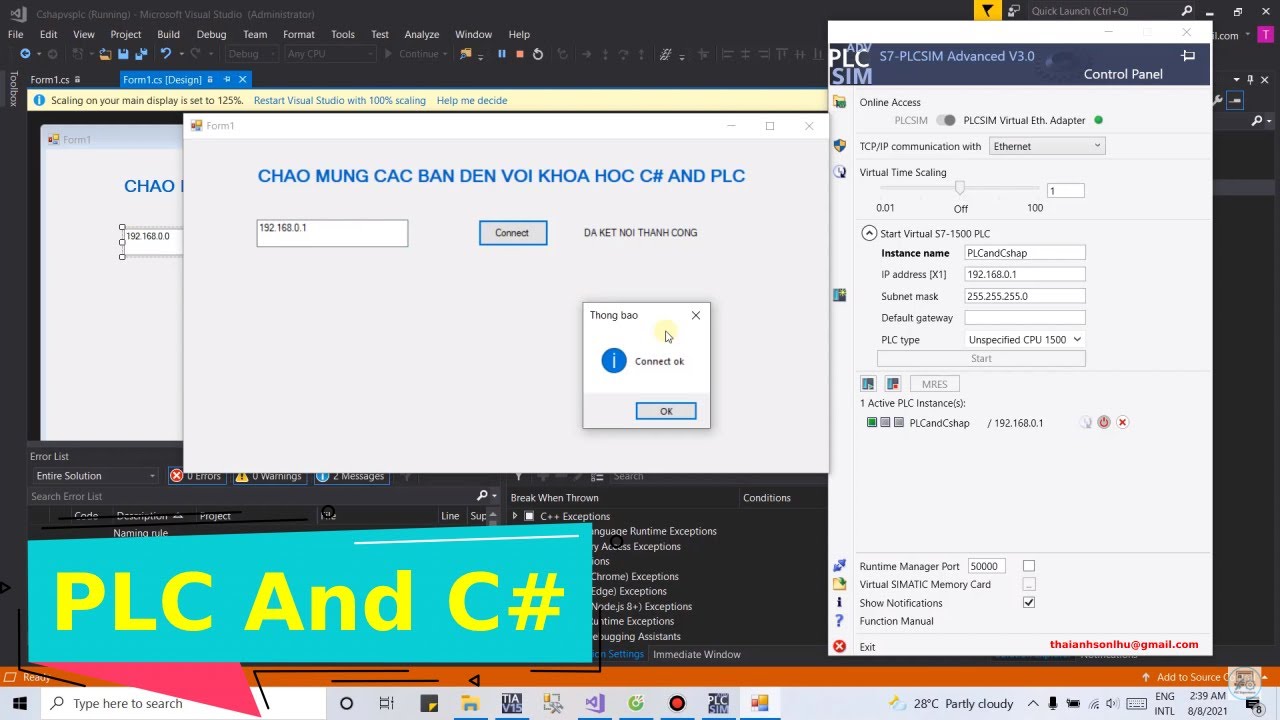 C# and PLC | Bài 2 - Kết nối C# với PLC và cấu hình PLC ảo