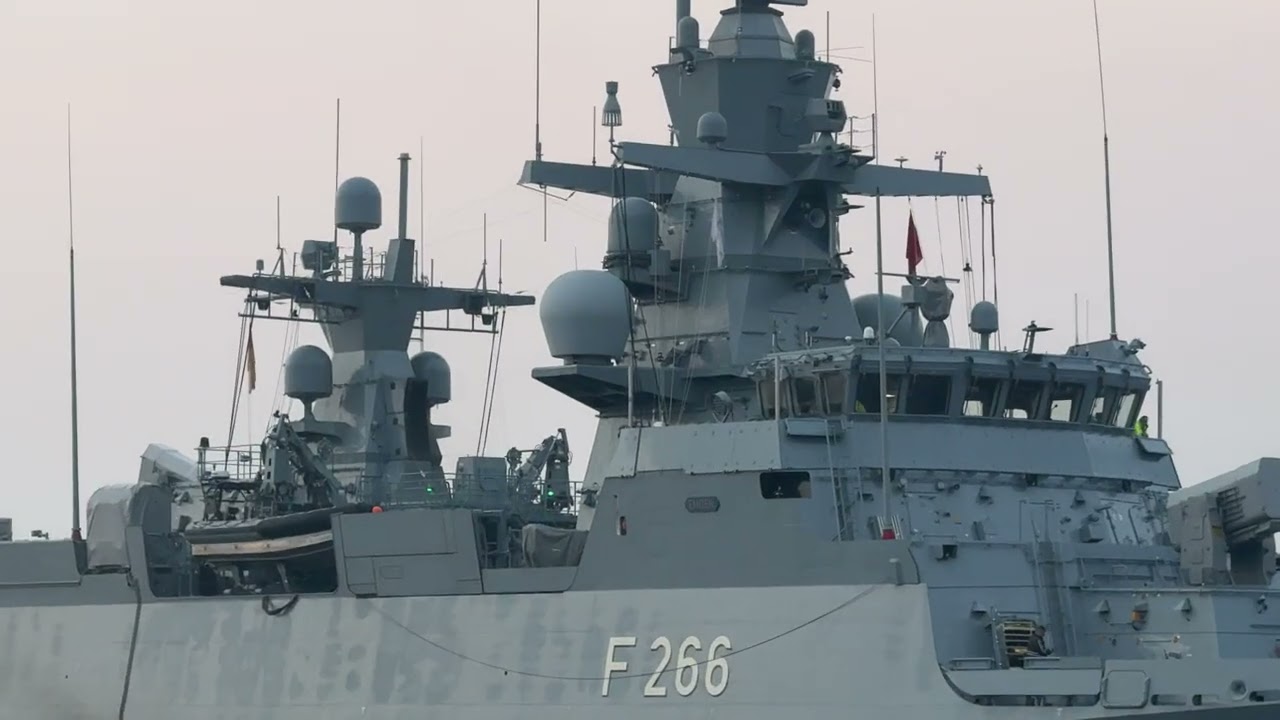 Korvette EMDEN (F 266) auf Erprobungsfahrt in der Kieler F&ouml;rde 11.3.2025