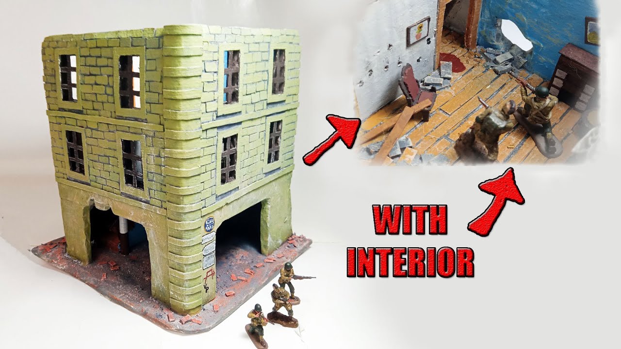 French Cafe Ruins From Saving Private Ryan || 1/72 Scale || Cardboard and Paper || DIY How To Build