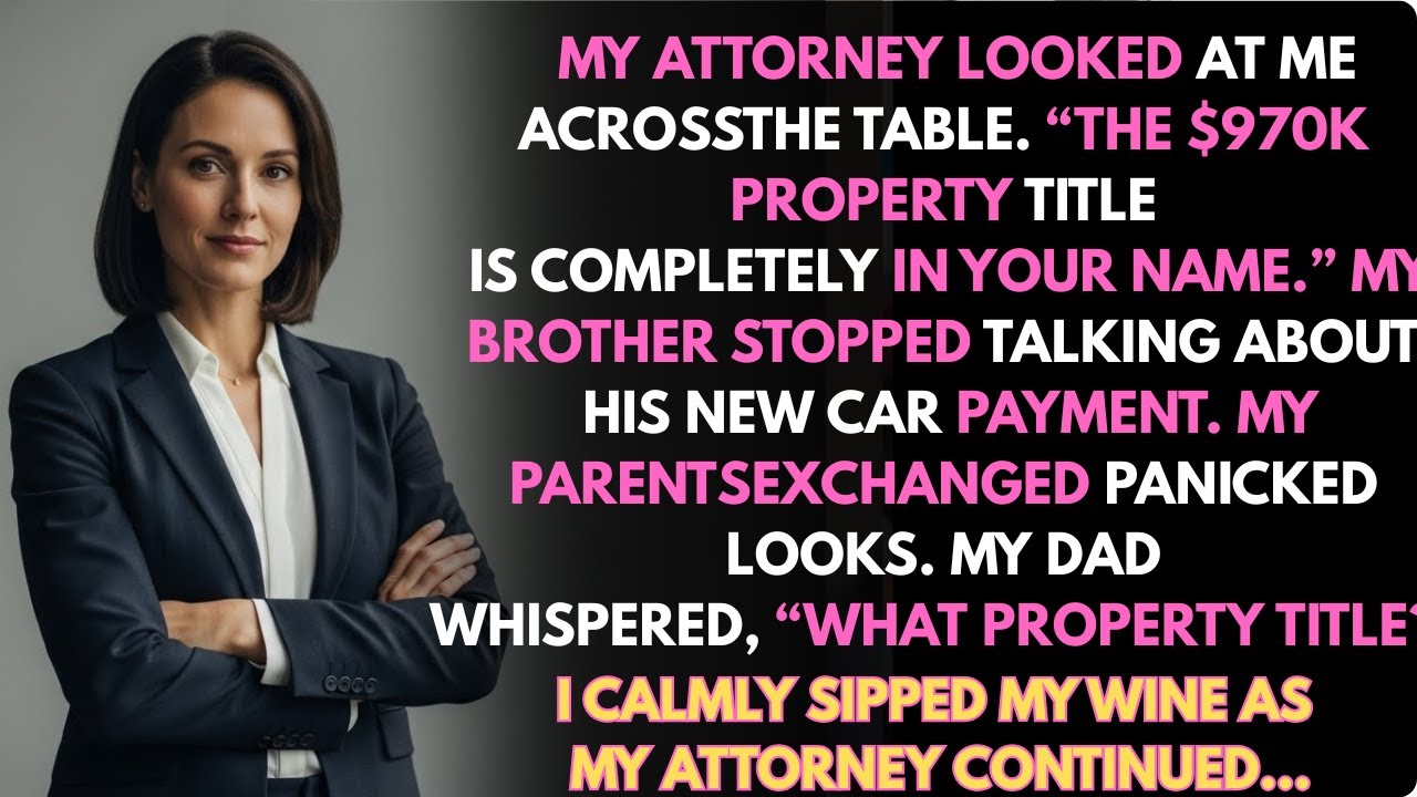 At Dad's Birthday, My Attorney Mentioned “Your $970K Property Deed.” My Parents Froze Solid…