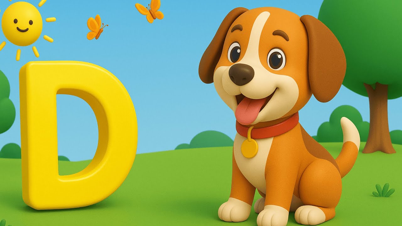 D for Dog 🐶 | Cute Puppy Alphabet Rhyme | Letter D Phonics Song for Toddlers (2&ndash;6 Years)