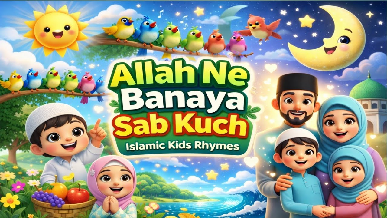 Allah Ne Banaya Sab Kuch | Islamic Rhymes for Kids | Urdu Hindi Rhyme | Muslim Nasheed | Muslim kids