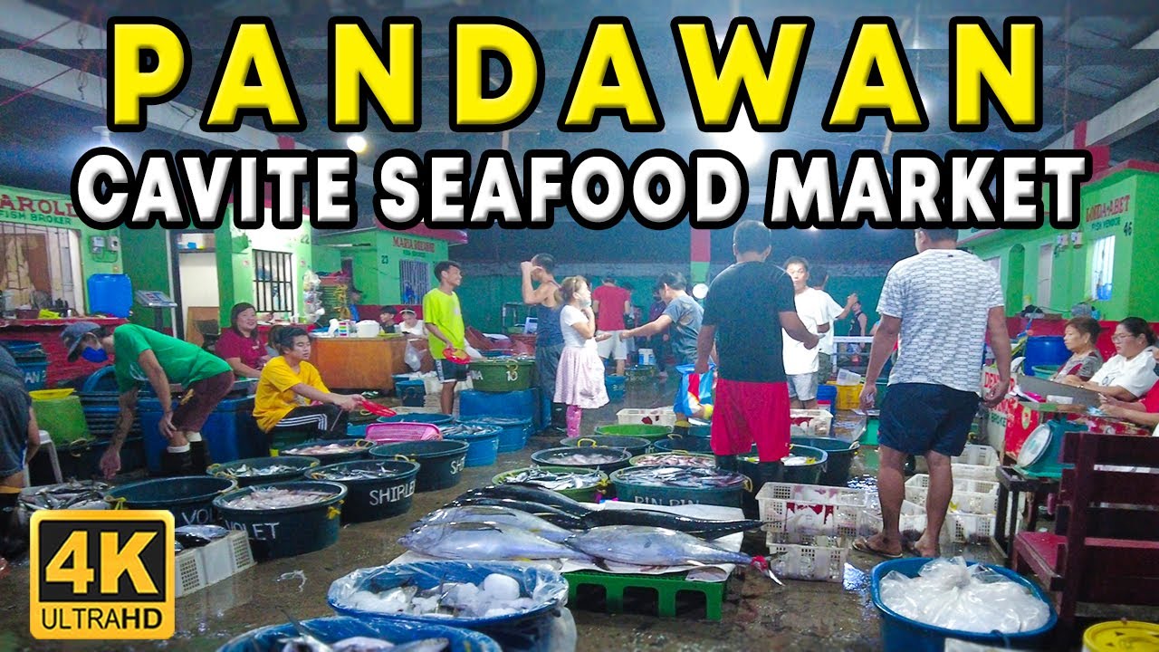 Wide selection of fresh seafood in PANDAWAN FISH PORT Rosario CAVITE | 4K |