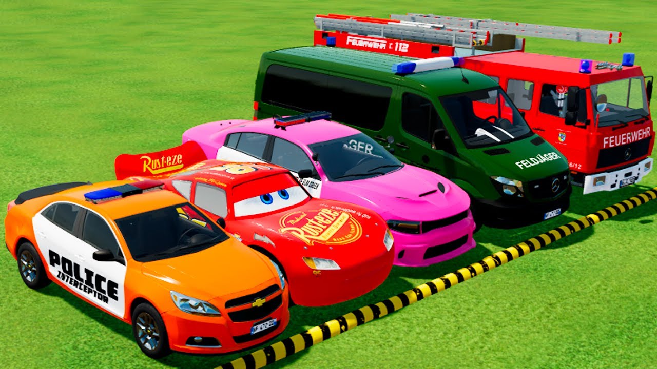 CHEVROLET, DACIA, MCQUEEN, POLICE CARS, VOLKSWAGEN, EMERGENCY TRANSPORT AMBULANCES FS22 #9