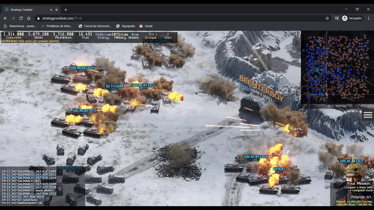 Strategy Combat attack on a base with lvl 3 flaks