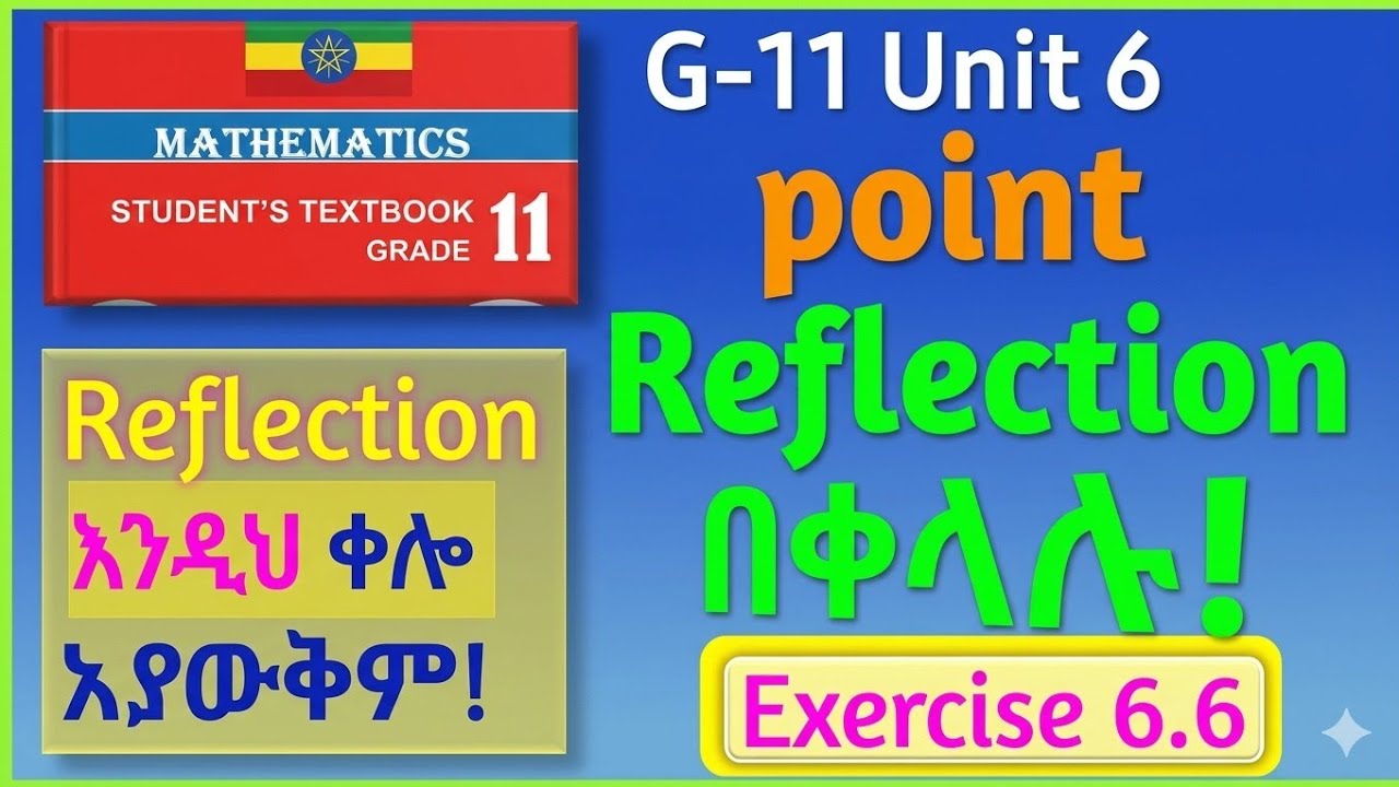Grade 11 Maths Unit 6 Exercise 6.6 Point reflection #maths #ethiopianstudytips