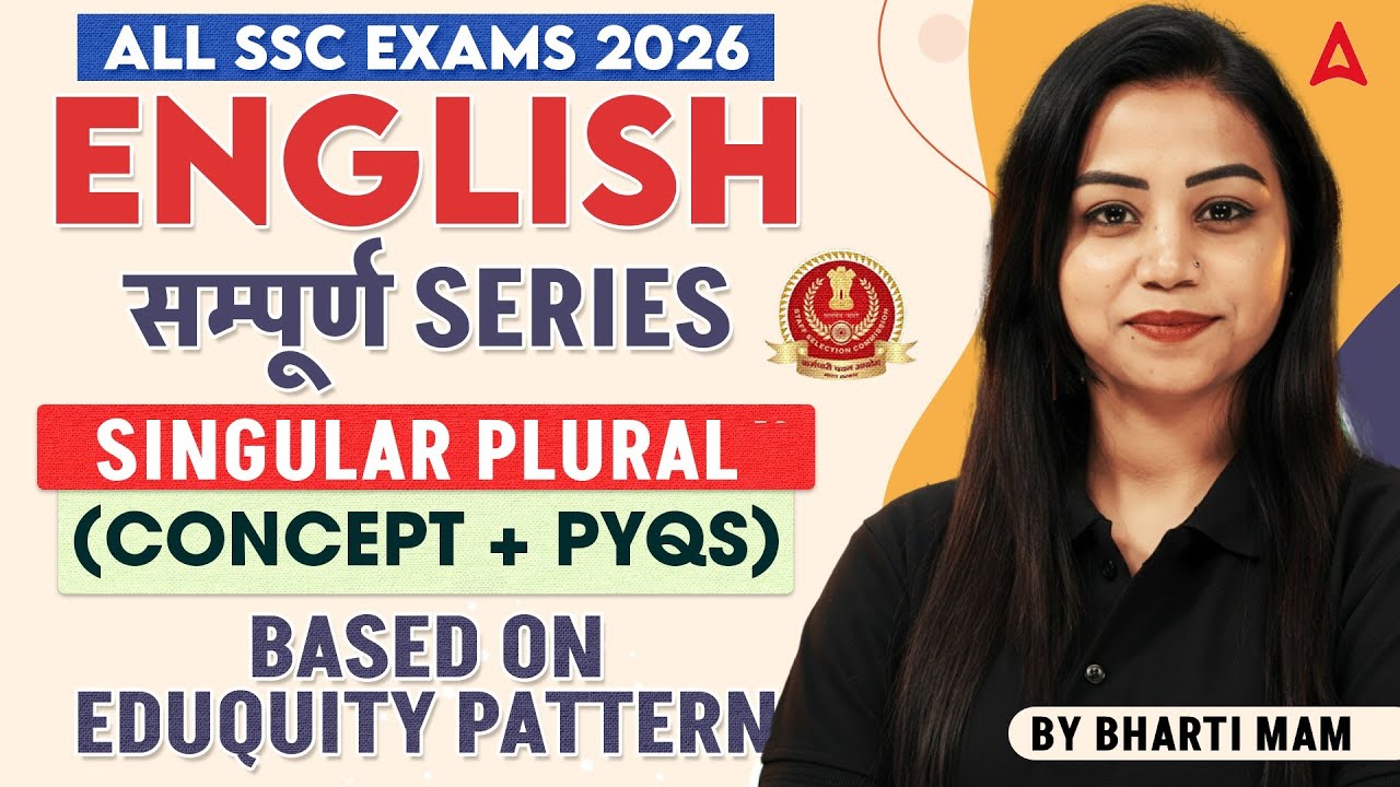 SSC English Classes 2026 | Singular Plural   | SSC CGL/CHSL/CPO English By Bharti Mam