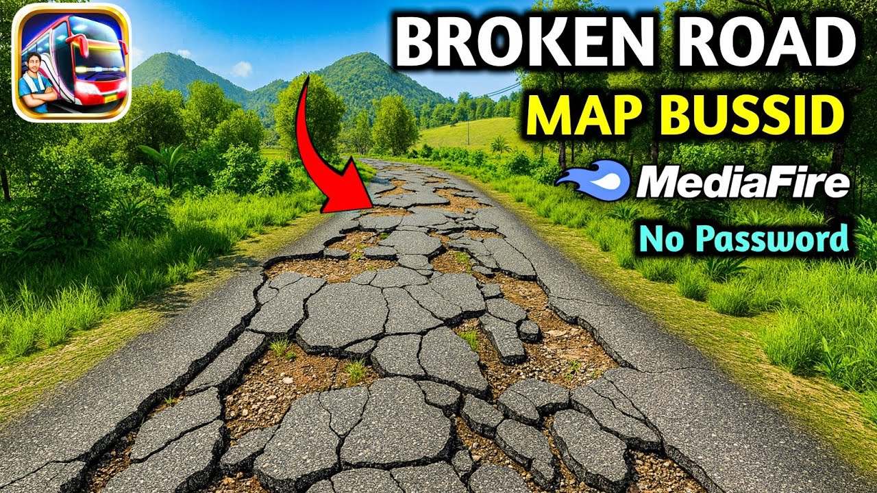 New BROKEN Map Mod for Bus Simulator Indonesia 😨 | Download Damaged Road Map in Bussid 