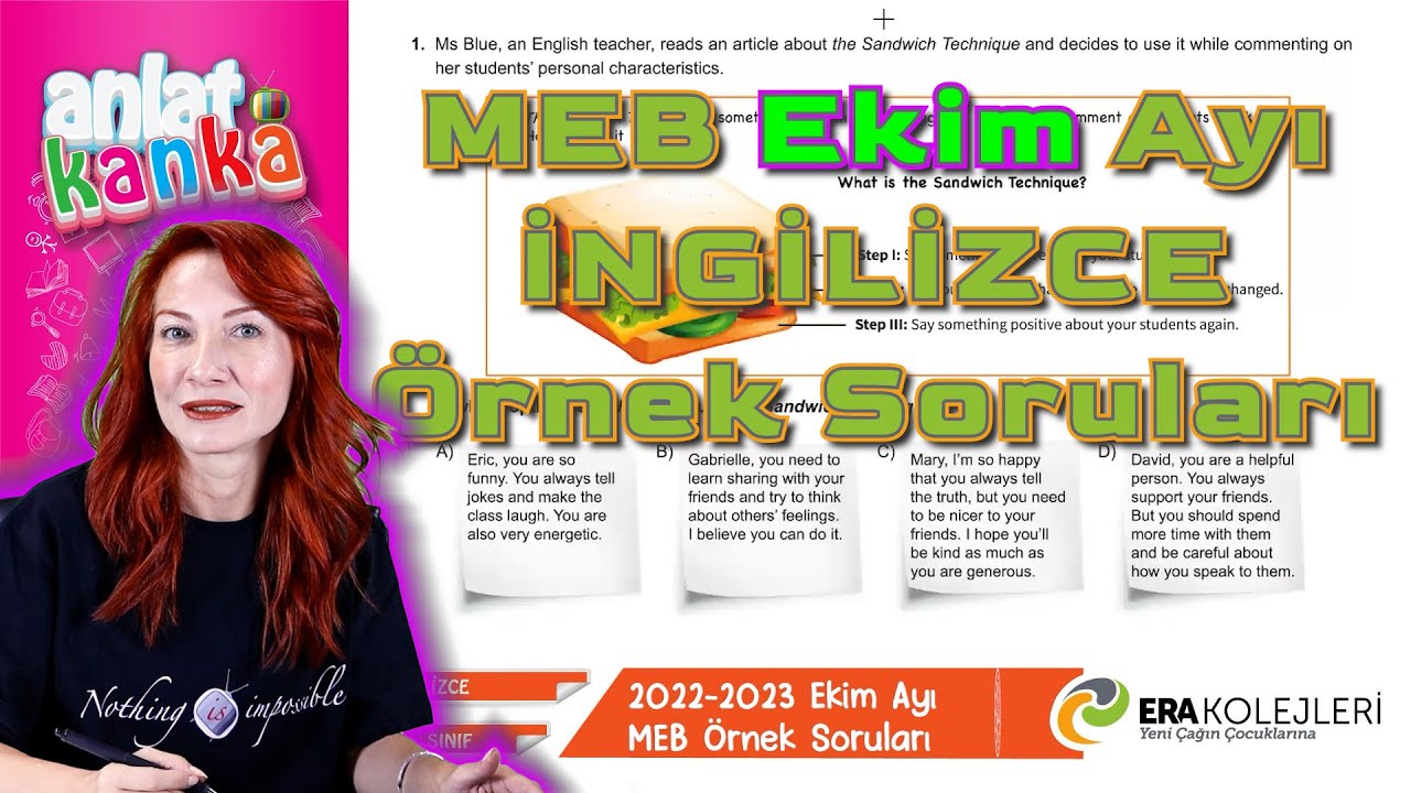 Ekim Ayı Örnek Sorular İngilizce LGS 2023