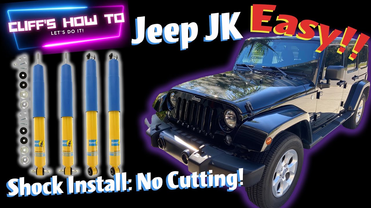 Jeep Wrangler JK Bilstein Shock Installation, No Cutting Required!!!