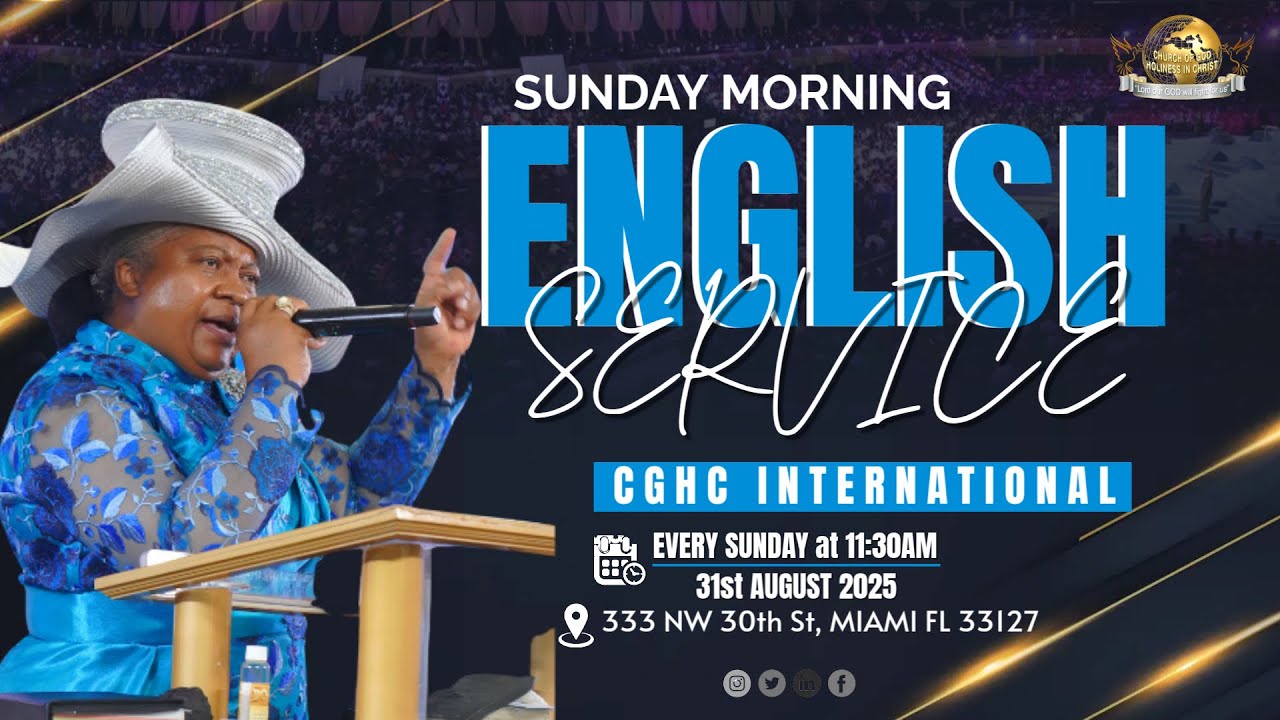 EGLISE DE DIEU SAINTETÉ EN CHRIST | Sunday Morning English Service | 8.31.25