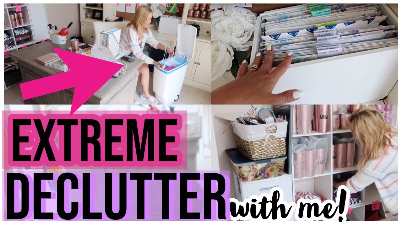 CLEAN WITH ME 2019 | ULTIMATE KONMARI OFFICE DECLUTTER + EXTREME CLEANING MOTIVATION