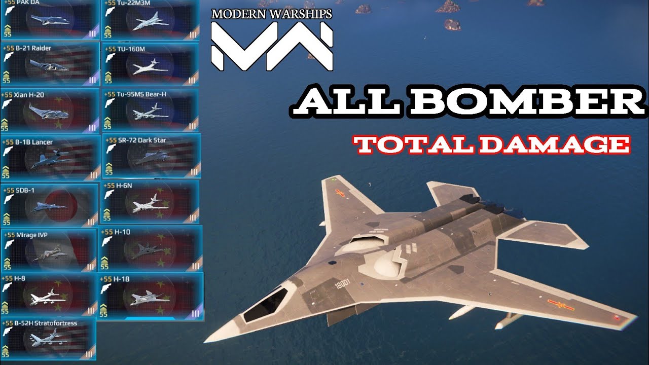 All Bomber Total Damage - Modern Warships 2023 | H 18 Modern Warships