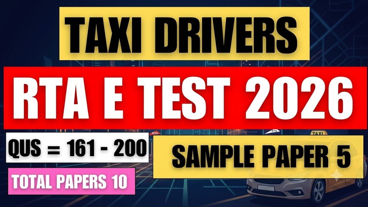 2024 RTA E Test for Taxi Drivers | e test Part 5 | #rtaetest