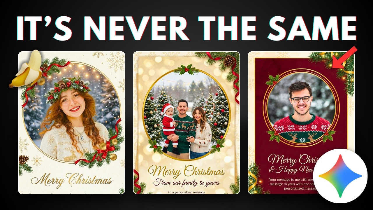 How to INSTANTLY Create Personalized Christmas Greeting Cards from YOUR Photo with Gemini AI