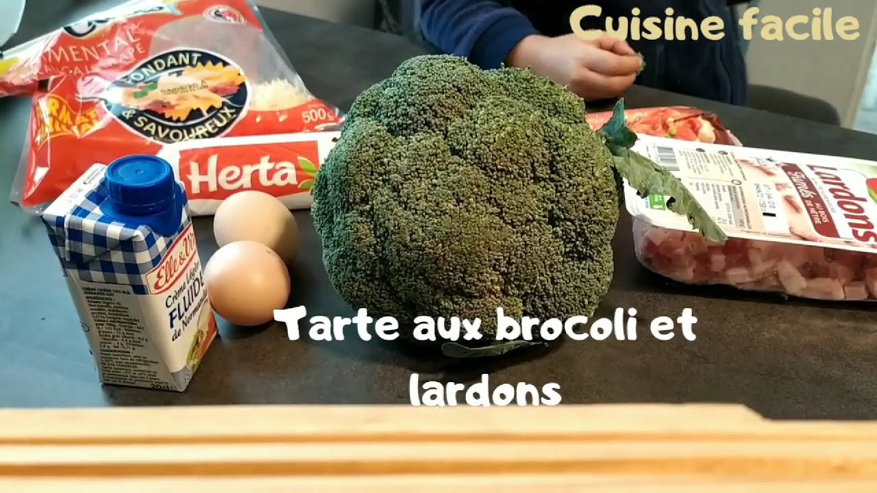 Tarte aux brocoli et lardons rapide