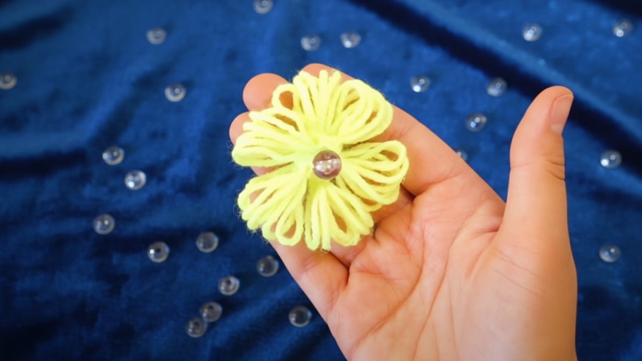 Amazing Wool Flower Idea &ndash; Hand Embroidered Flower Hack &ndash; Sewing Hack