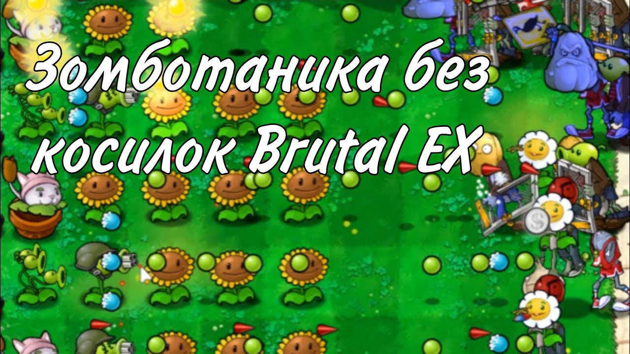 Зомботаника в Brutal EX без косилок. | Plants vs. Zombies Brutal EX
