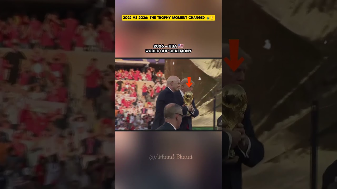 Trump at the 2026 World Cup Trophy Ceremony vs Qatar 2022 😭🏆