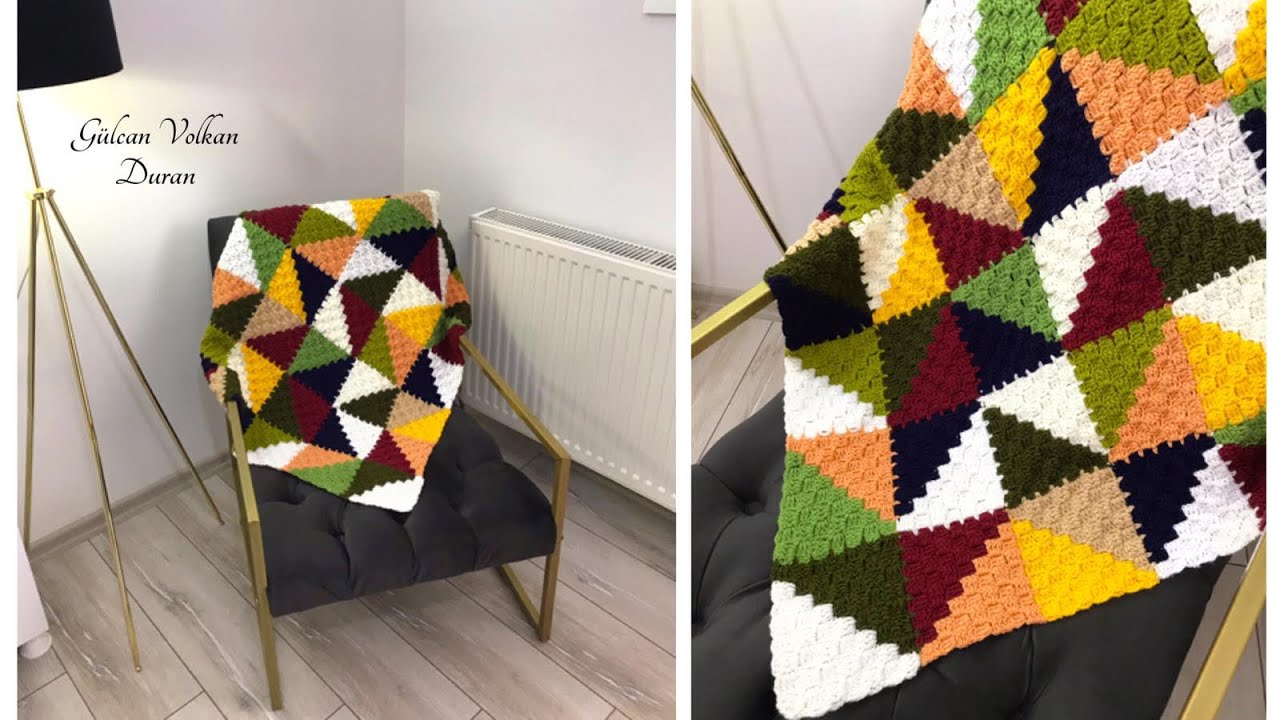 Bu Sezonun En Sevilen Battaniyesi (C2C Corner to Corner)Köşeden Köşeye Üçgen Model Tarifi - Part 1