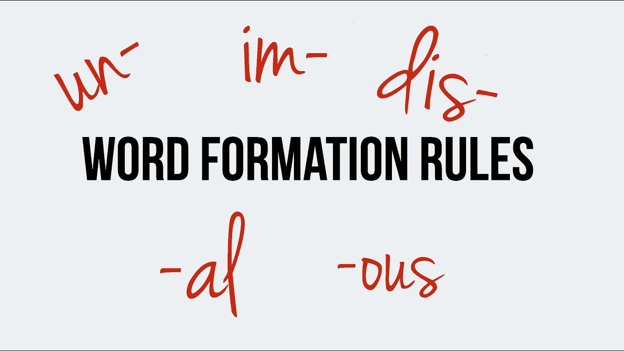 English. Word formation. Prefixes: un-, im-, dis-. Suffixes: -ous, -al