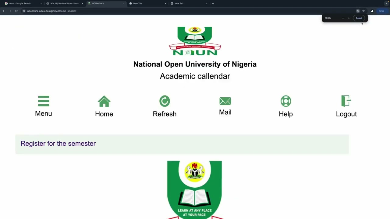 Guide to NEW NOUN Website (https://www.nouonline.nou.edu.ng)