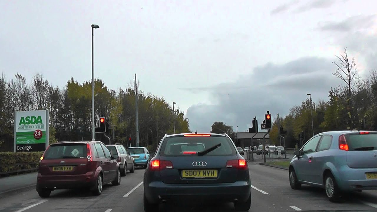 Driving On Ormskirk Road, Aintree Lane & Altway, Liverpool, Merseyside, England 11th November 2012