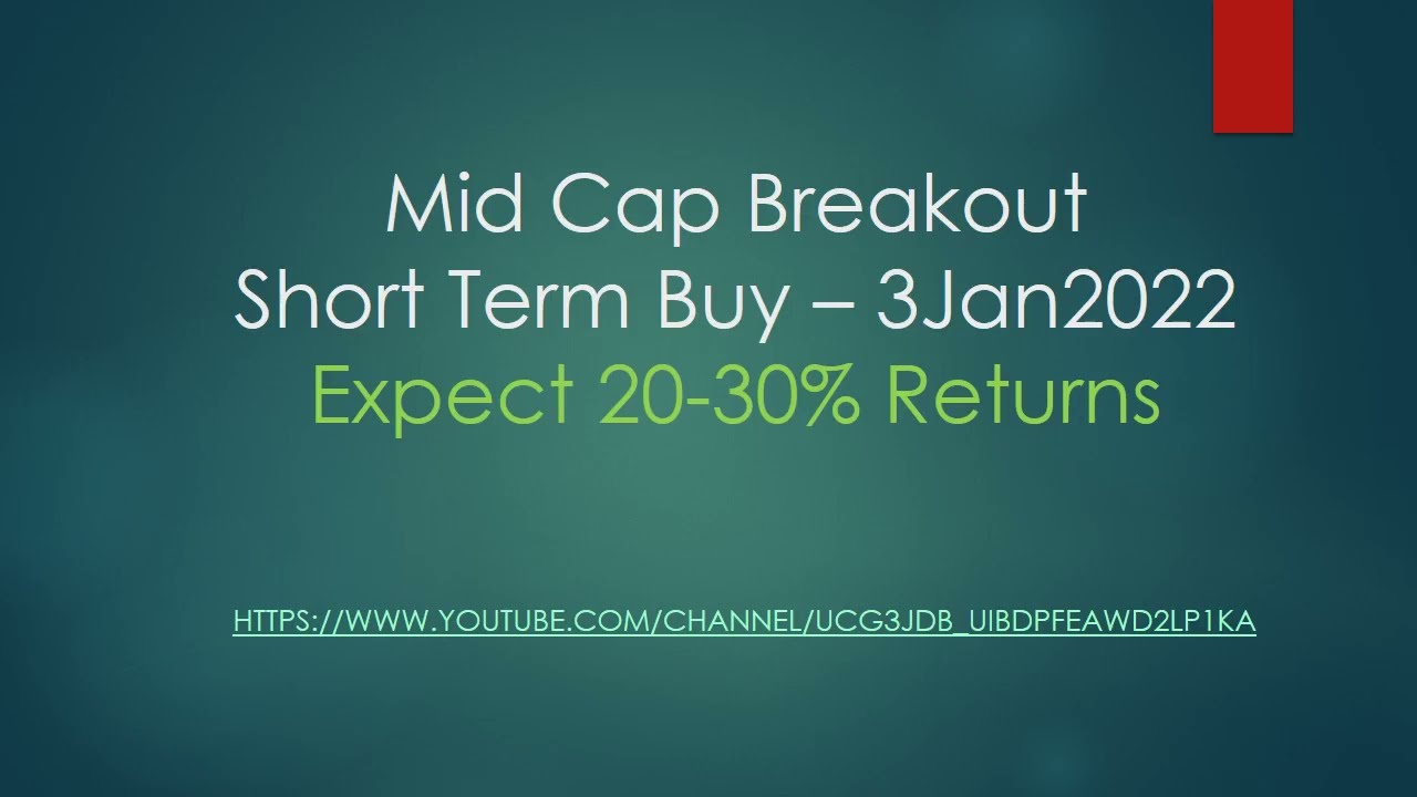 Midcap Breakout Stock &ndash; 3Jan2022