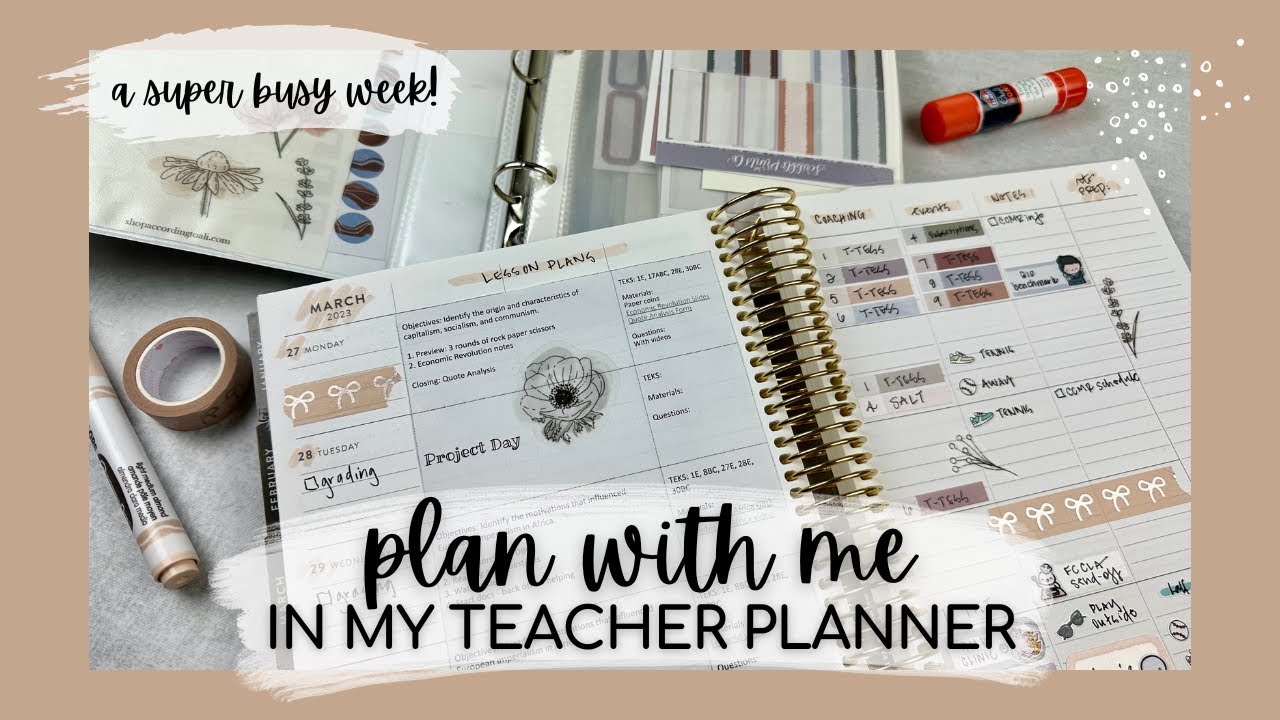 PLAN W/ ME in my teacher planner! | 7x9 erin condren teacher lesson planner | tattooed teacher plans