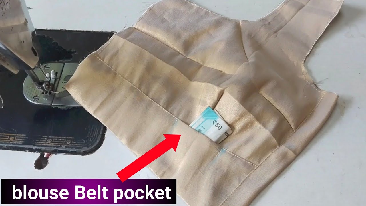 blouse Belt pocket cutting and stitching/belt secret pocket/pocket stitch