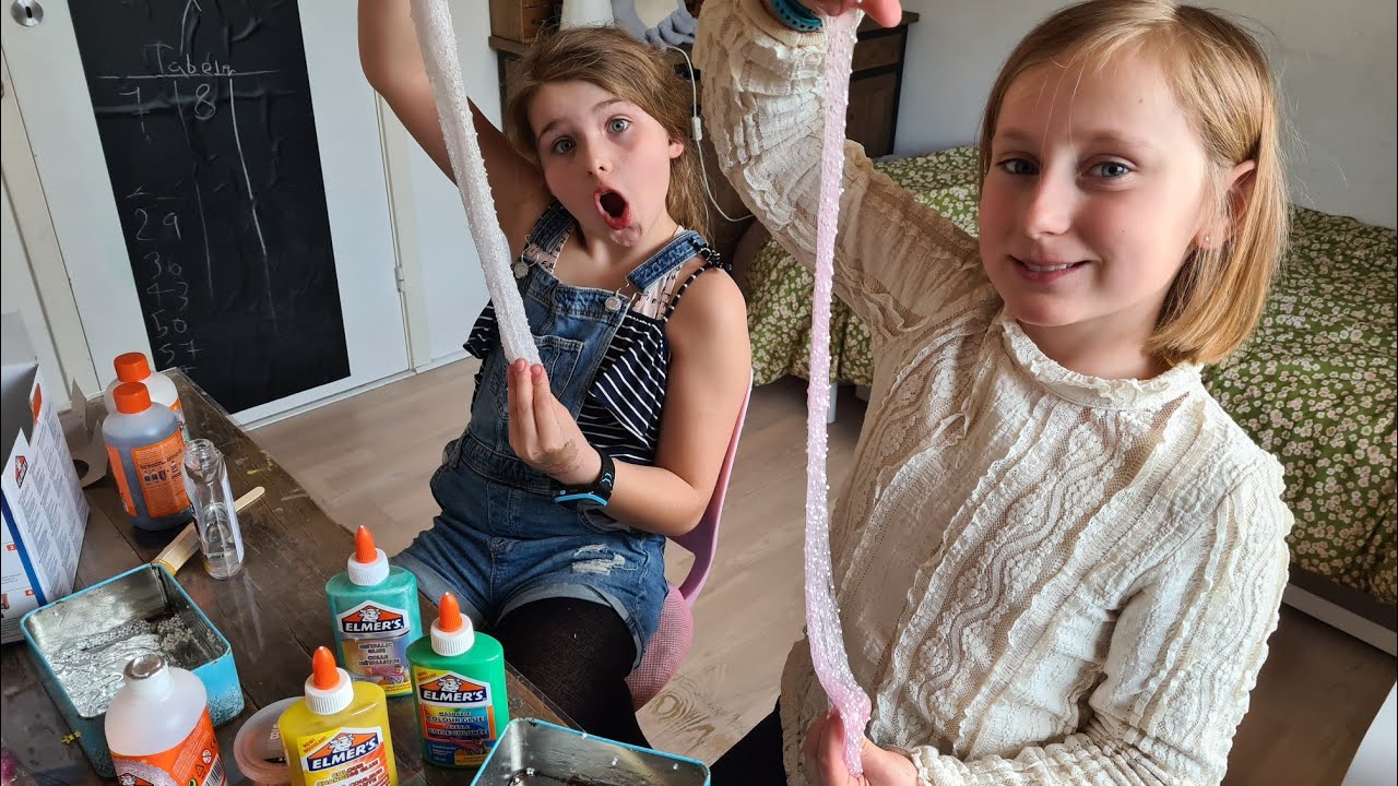 Fia 10 år🇩🇰Har sin veninde med hjem til Fødselsdag🎊LAVER SLIM🧫🧪😀