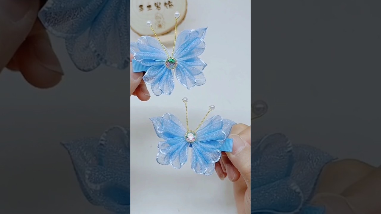 #butterfly clips making from satin ribbon#ribbon craft#diy#trending#shortvideo#shorts#hairpins#craft
