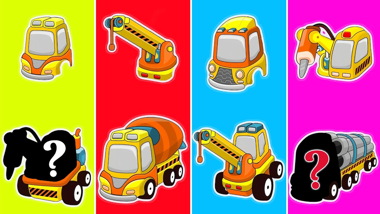 Find the Missing Vehicle! 🚜💡 Crane Truck, Mixer Truck, Drill Truck & Tanker Truck Fun Puzzle! 🏗️