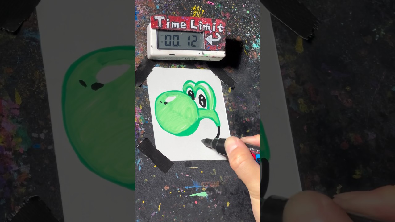 【ASMR】Drawing YOSHI in 40 Sec