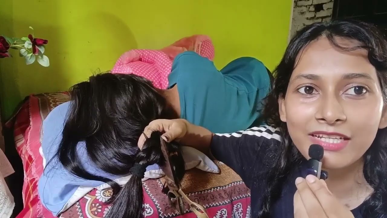 Sleeping haircut again ( elders sister cutting off ponytail while sister sleeping) forced haircut 