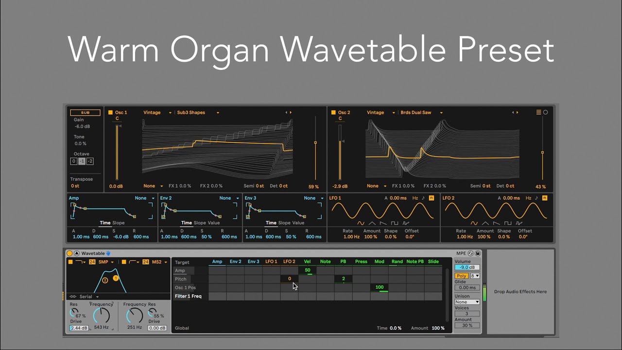 Warm Organ Wavetable Preset