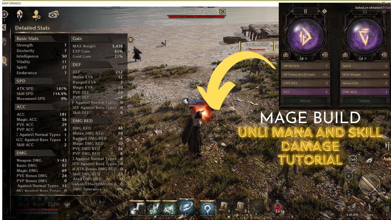 UNLI MANA AND SKILL DAMAGE MAGE BUILD IN NIGHT CROWS