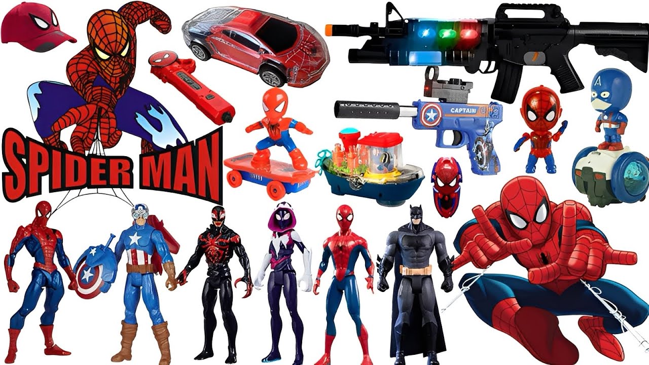 Marvel Spider-Man series unbox,popular Spider-Man action dolls,Spider-Man popular electric toy gun