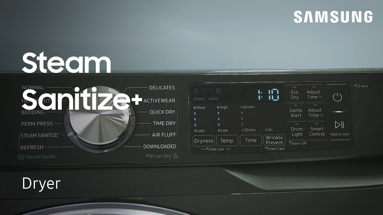 Используйте функцию дезинфекции Steam Sanitize+ на сушильной машине Samsung | Samsung US