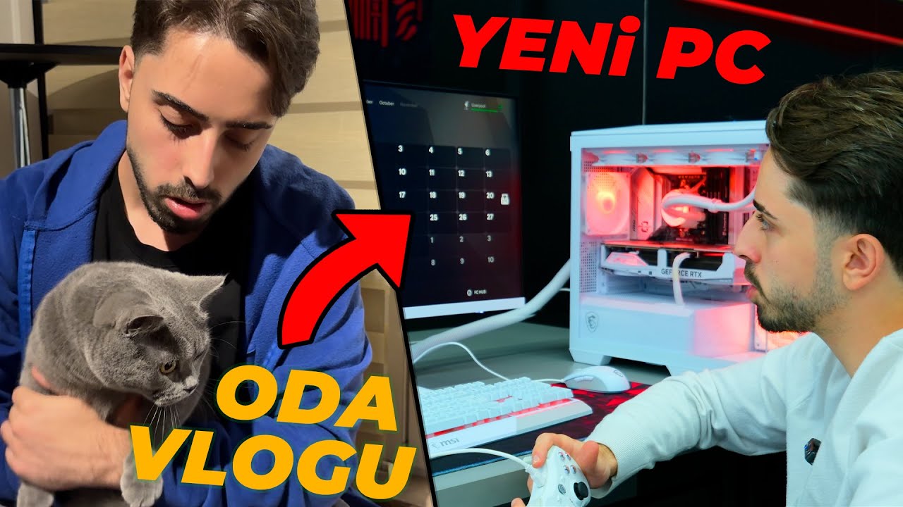 KEDİLERİMLE ODA VLOGU // YENİ S&Uuml;PER OYUN BİLGİSAYARIM ve&nbsp;&Ccedil;EKİM&nbsp;ALANIM
