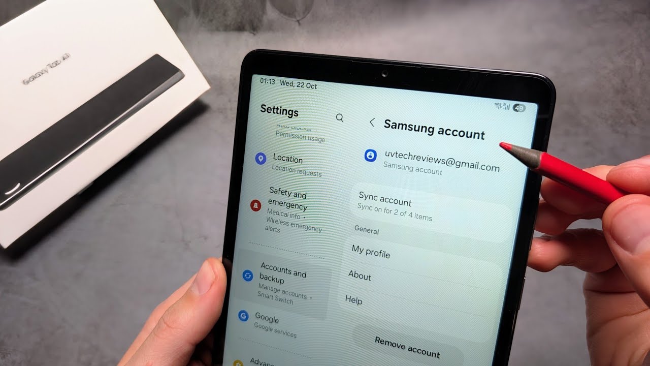 Samsung Galaxy Tab A11 / A11+. Как добавить или удалить учетную запись Samsung