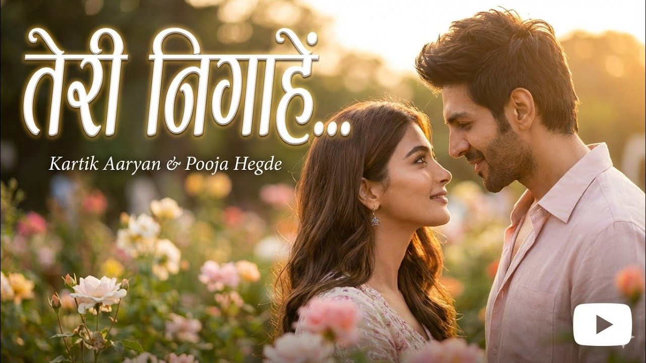 Teri Nigahein | Official Music Video | [KartikAryanandpoojahegde]