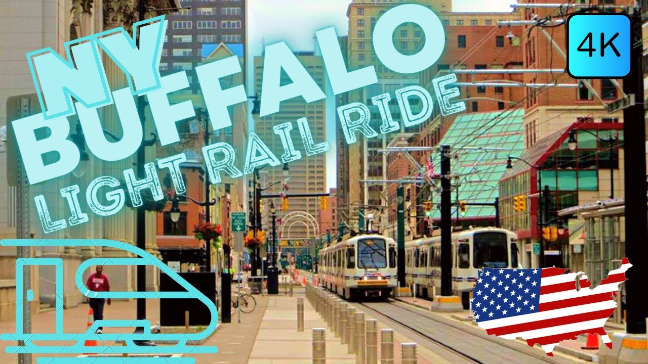 BUFFALO SUBWAY, NY, USA 🇺🇸 – NFTA LIGHT RAIL – ERIE HARBOUR TO UNIVERSITY RIDE 4K