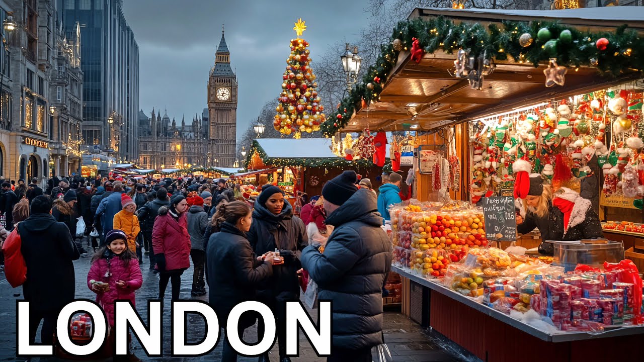 🇬🇧🎄🎅  London Christmas Markets Are UNREAL 🇬🇧 | Festive Crowds & Lights Everywhere, 4K HDR